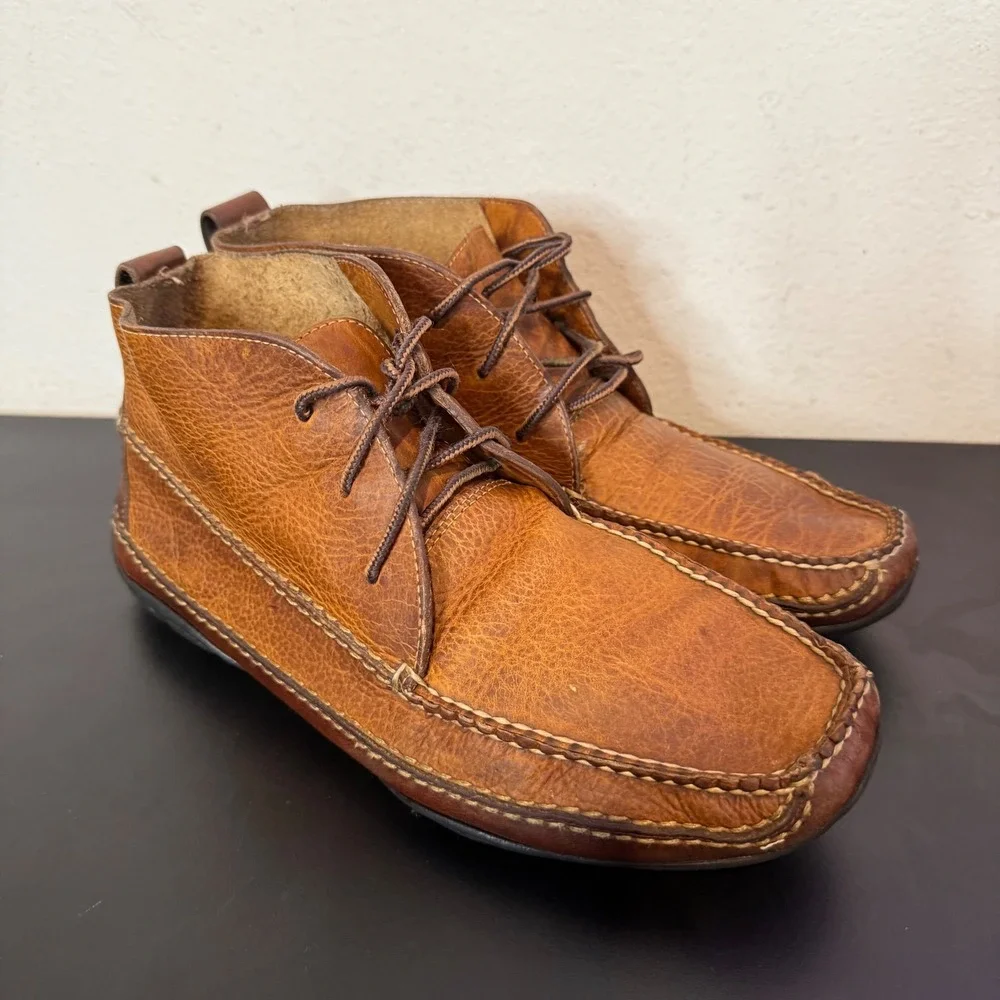 LL Bean Signature Jackman Ranger Moccasin Chukka Boots Mens 11.5 Brown Leather